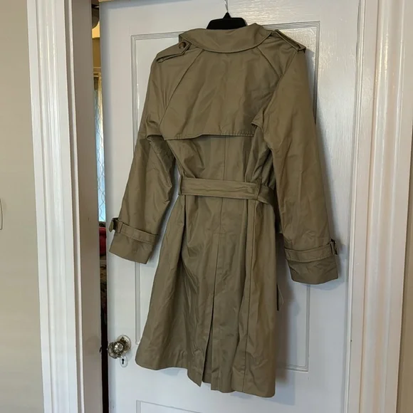 Kate Spade women’s Ruffle Rim Trench Coat, Tuscan Beige, size S; NWT - Picture 4 of 4